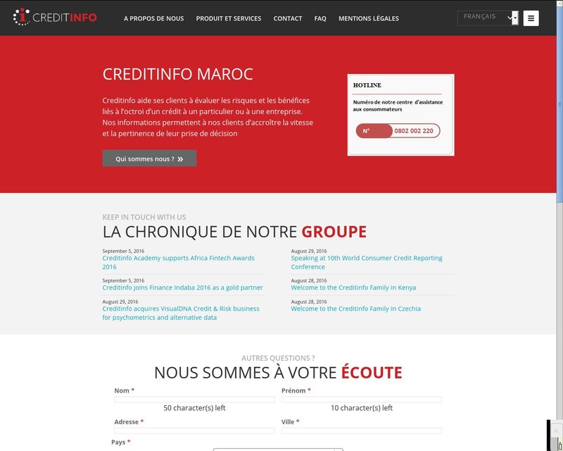 أنقر لزيارة موقع creditinfo.co.ma