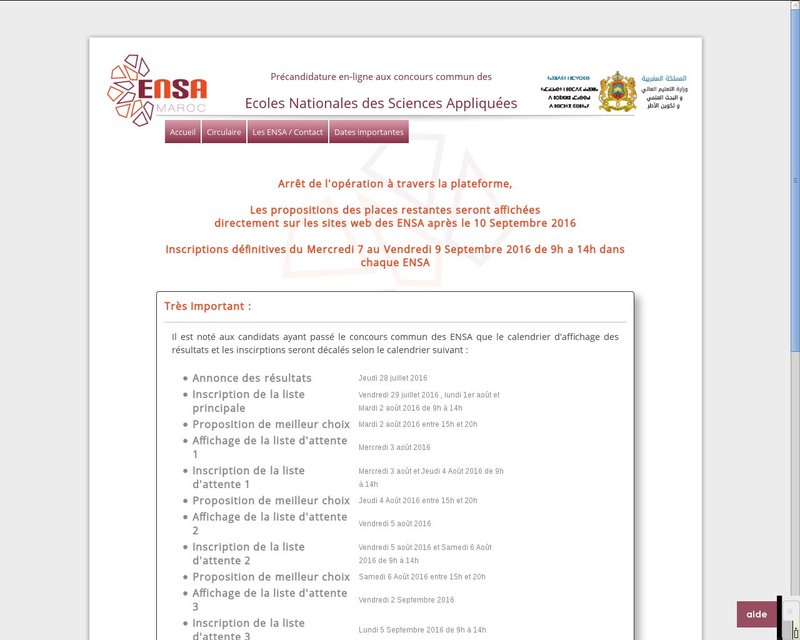 أنقر لزيارة موقع ensa-concours.ma